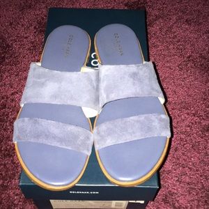 Cole Haan slide blue suede sandals